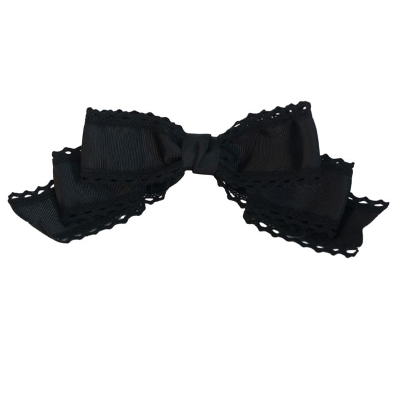 

Cosplay Party Lace Bowknot Barrettes Y2K Girl Anime Maid Costume Punk Ribbon Hair Bows Women Hair Styling Accessories чёрный/чистый