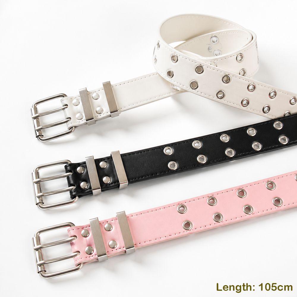 Adjustable Punk Belt PU Leather Women's Belt New Eyelet Waist Belt Daily Outfits