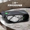 Supporto per caricabatterie wireless per sveglia con display digitale a LED per la temperatura, orologio da tavolo, stazione di ricarica wireless per telefono cellulare