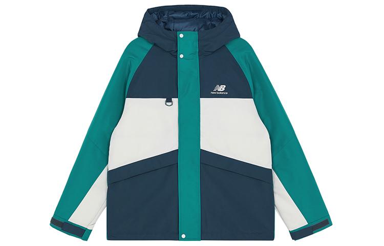 New Balance Color Block Windbreaker Down Jackets Unisex Green Hooded Moderate Other AMJ13330-NML XXL