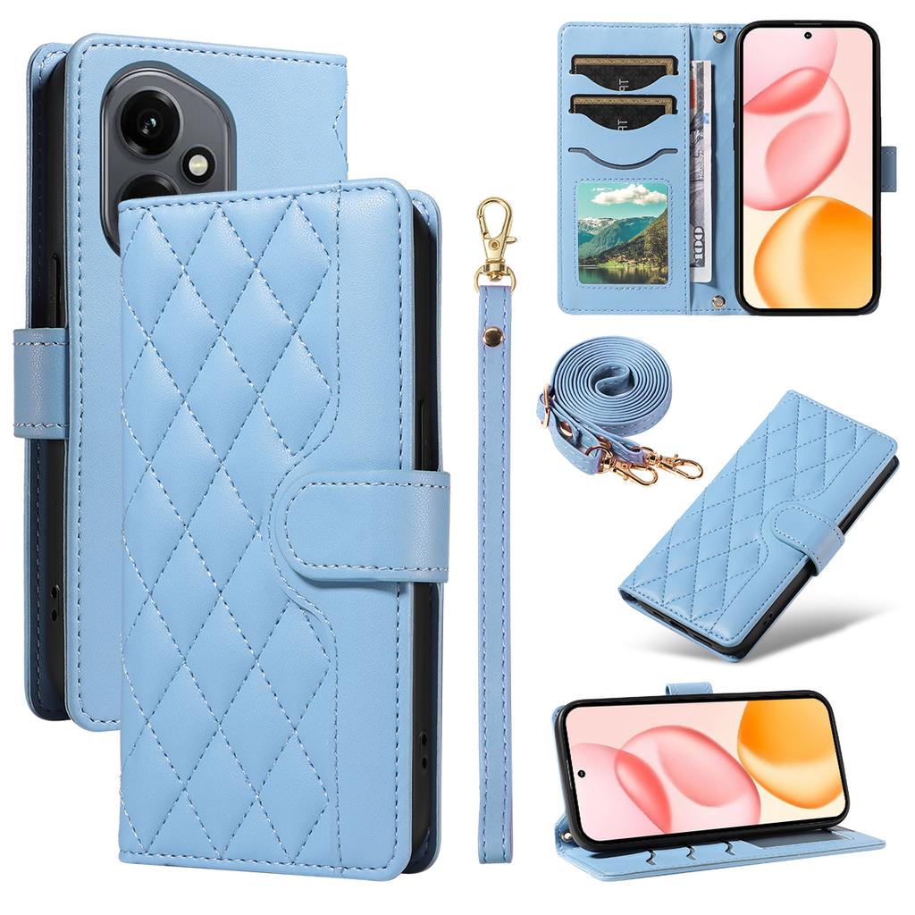 For Honor 400 5G (Global) Lommeboketui Rombe Skinn Telefondeksel med Stropp