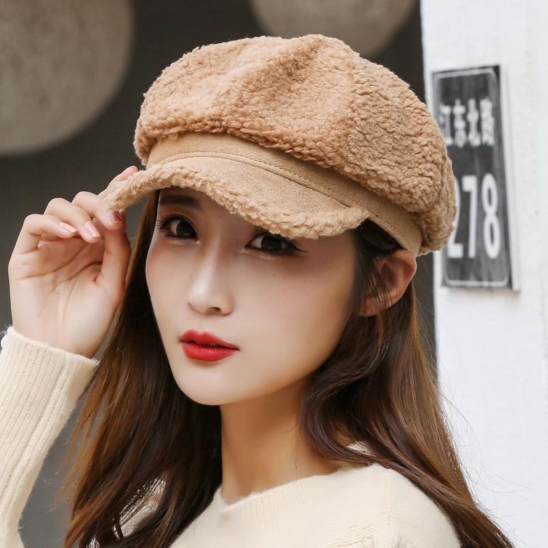 Fashion Cute Women Warm Berets For Women Outdoor Autumn Winter Casual Lady Octagonal Retro Cap Hat
