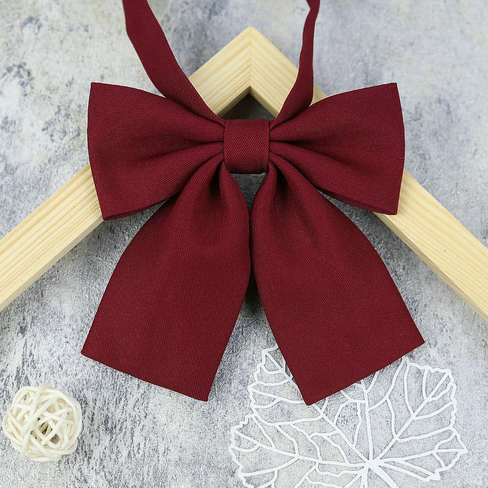 Solid Satin Square Corner Bow Tie Classic College Style Elegant Accessories For Girls Students Daily School JK Uniform Wear