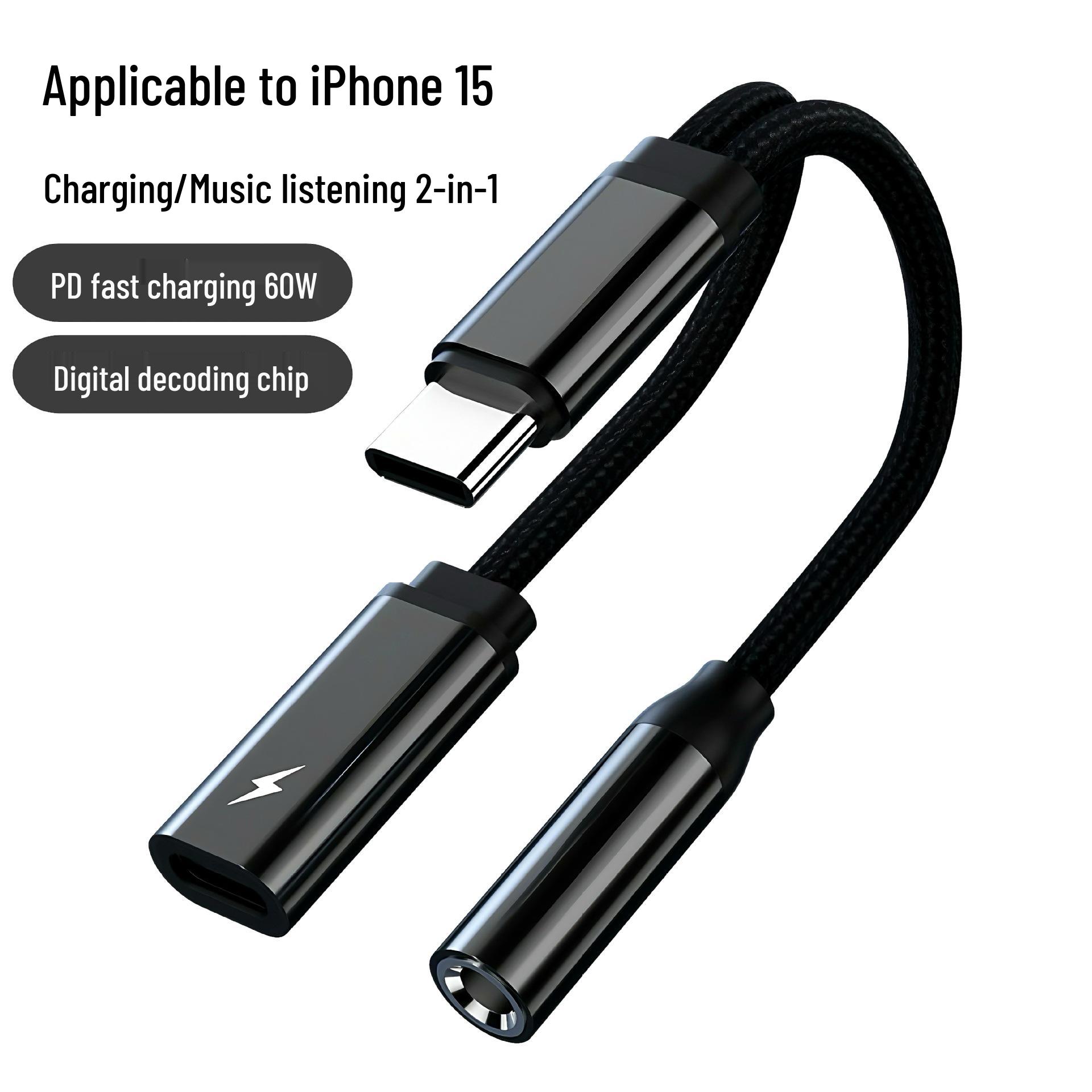 

2-in-1 Type-C Charging & Calling Adapter: Multifunctional Sound Card & Audio Cable for Live Streaming