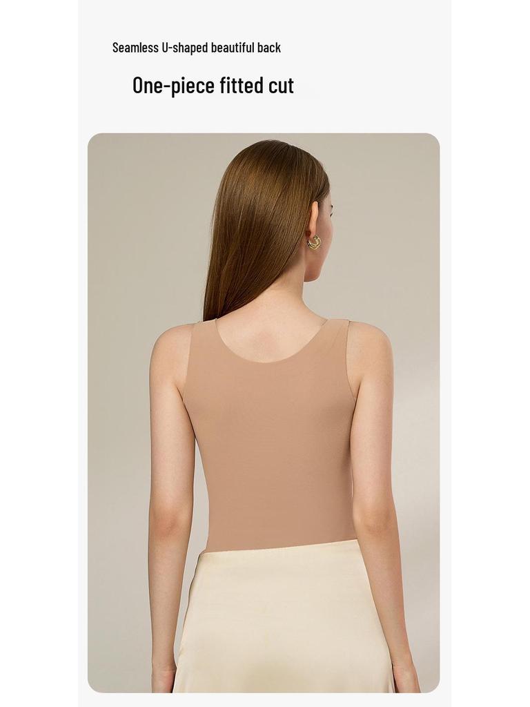 Women's Satin Brushed Heated Vest with Chest Pads - Comfortable, Slimming, Versatile Base Layer for Fall/Winter