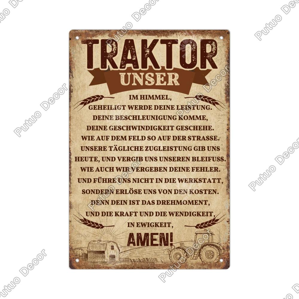 Putuo Decor Vintage German Metal Tin Sign  Rustic Wall Art for Home Office Cafe Farmhouse  Perfect Gift for Friends  Unique Deco