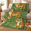 Tiger Throw 240g Flannel Blanket, Suitable for Sofas, Beds, Offices, Exquisite Gift Blankets