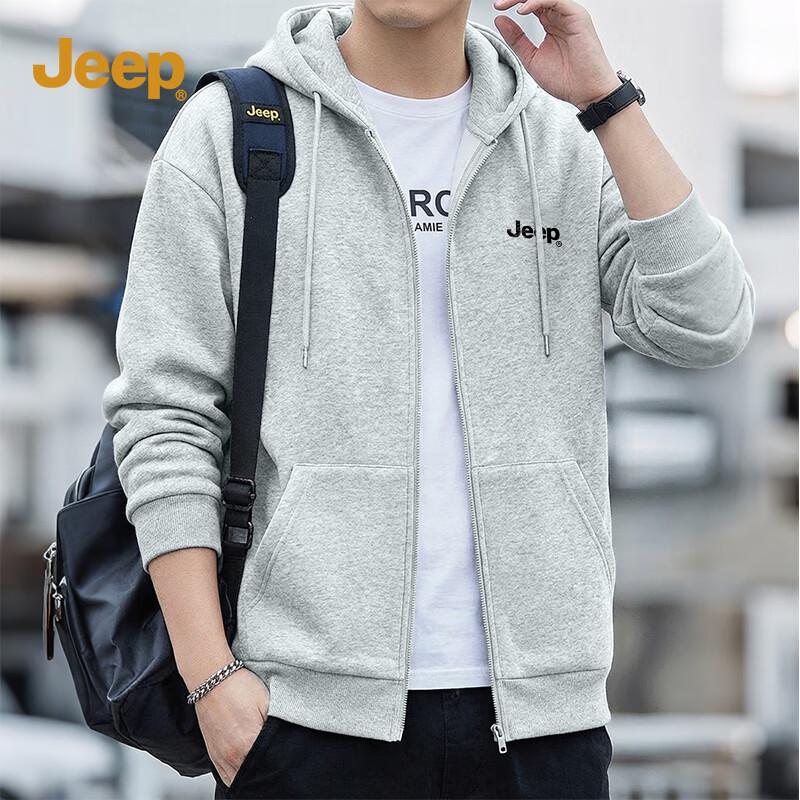 JEEP Men's Loose Fit Knitted Hooded Jacket