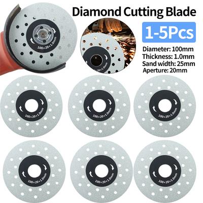 1-5 buc disc diamantat de tăiere uscată cu lamă de 100 mm, discuri subțiri din gresie și porțelan, pentru polizor unghiular de marmură