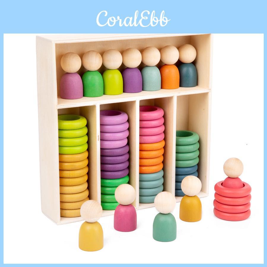 Wooden Baby Color Matching Toy With Classification Cup For Early Education Development