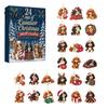 Animal Theme Party Favors Christmas Cat Dog Advent Calendar, 24Pcs Acrylic 2D Ornament Set Tree Ornaments with Cute Kitten/Dog/Lion Designs,