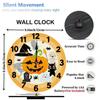 Custom Pattern Wall Clock, Custom Logo, Halloween Style Design, Artistic Home Decor, 10-Inch Silent Wooden Wall Clock