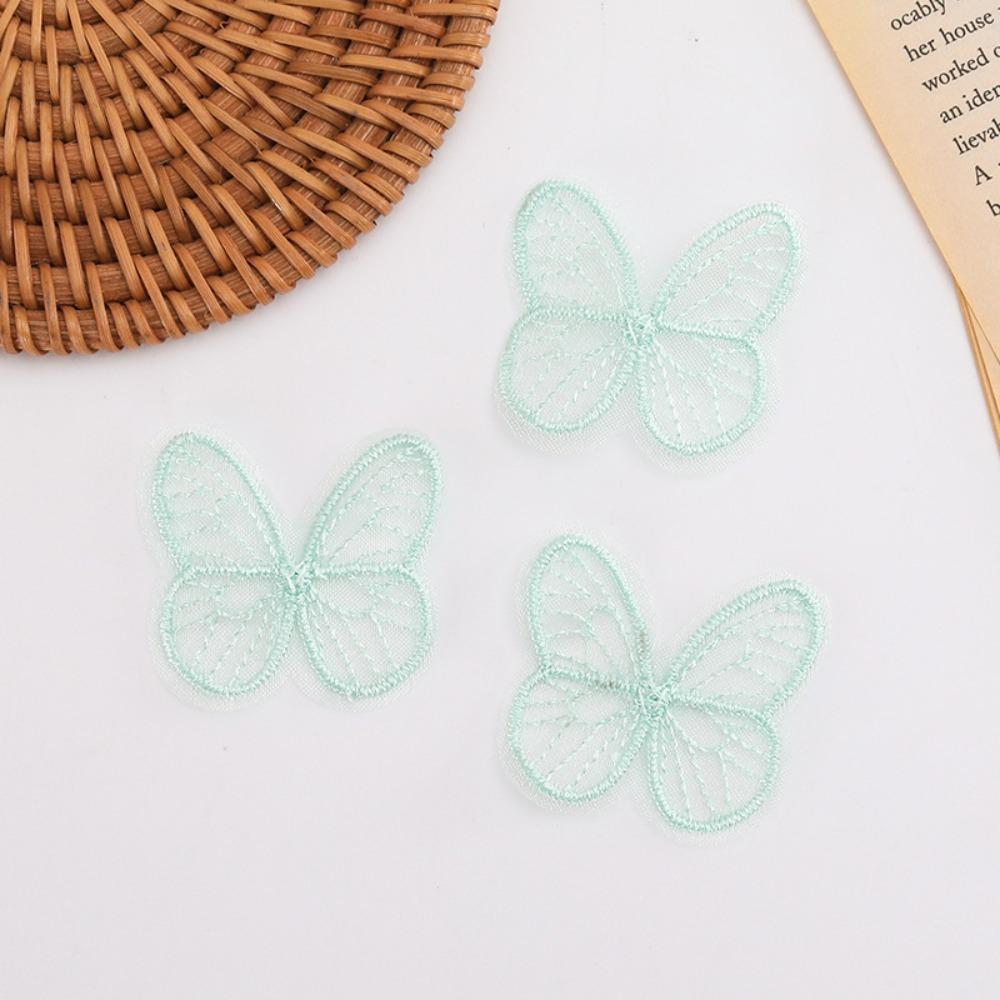 

100pcs Dreamy Embroidery Lace Butterfly Appliques For Hairband Nail Decoration