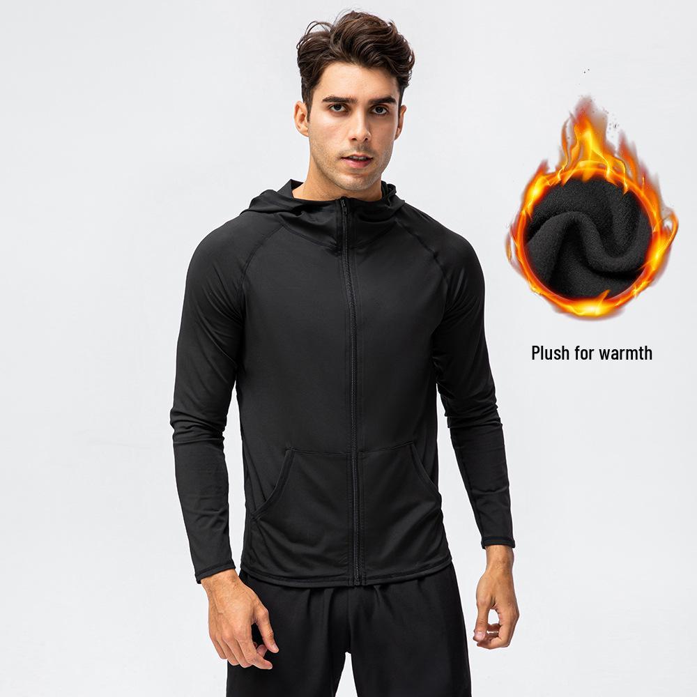 Men's Quick-Dry Long Sleeve Sports Hoodie for Running & Training - Autumn/Winter
