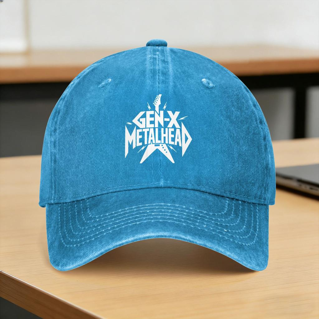 Gen X Metalhead 80S Heavy Metal Music Casual Baseball Cap Summer Trucker Hat Tennis Skate Hip Hop Hats Baseball Caps