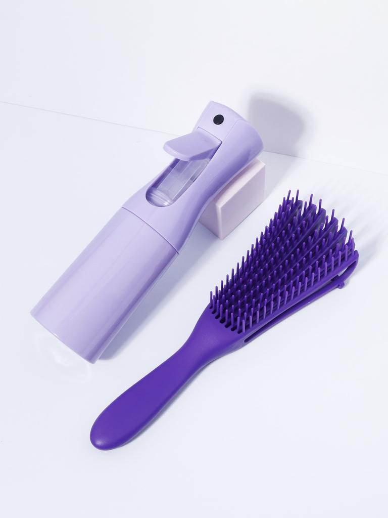 2pcs dry and wet scalp massage comb reduce fatigue exfoliation hair comb and hair spray bottle set Special for real hair wigs