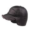 Fashion Foldable Winter Thickened Leather Cap With Built-in Earmuffs For Cold Wind As Warm Outdoor Sports Baseball Caps