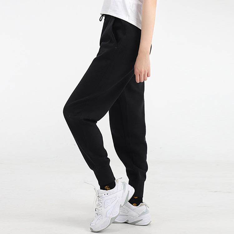 Nike מכנסי ג'וגינג עם רוכסן טק פליז לבגדי ספורט מכנסי סריג בגזרה בינונית לאביב נשים תחתונים שחור CW4293-010