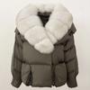 OFTBUY 2024 Winter Jacket Women Natural Real Raccoon Fox Fur Collar White Duck Down Coat Thick Warm Streetwear Casual Outerwear