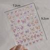 2Pcs Kawaii Butterfly Nail Stickers Luxury Glitter Shell Aurora Nail Artdecorations Decals Diy Manicure Slider Foil