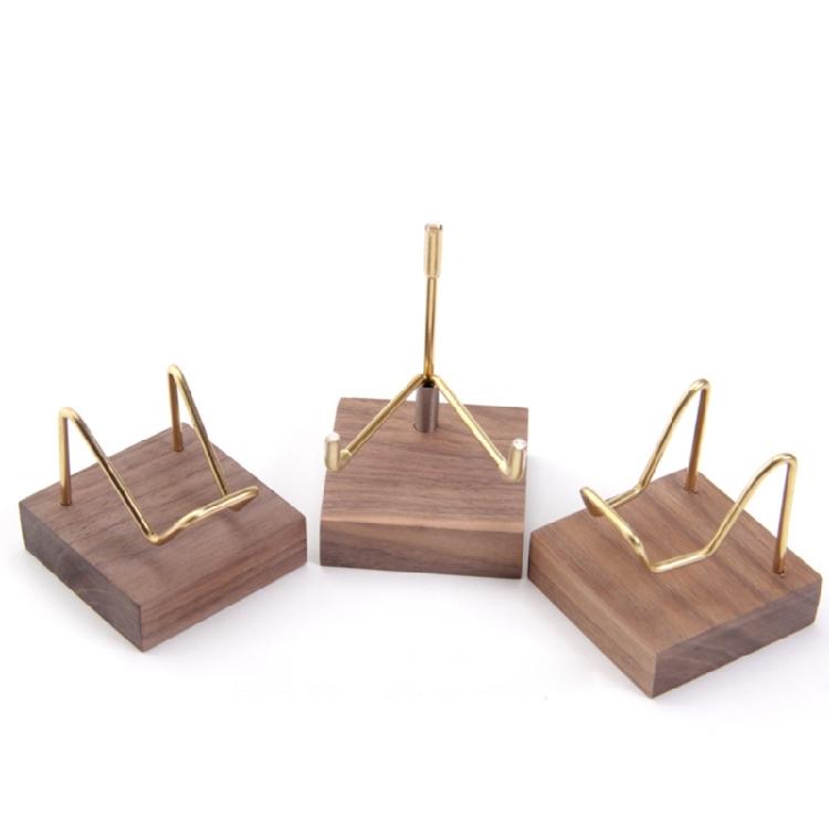 Walnut Crystal Display Holder Multifunction School Office Restaurant Tabletop