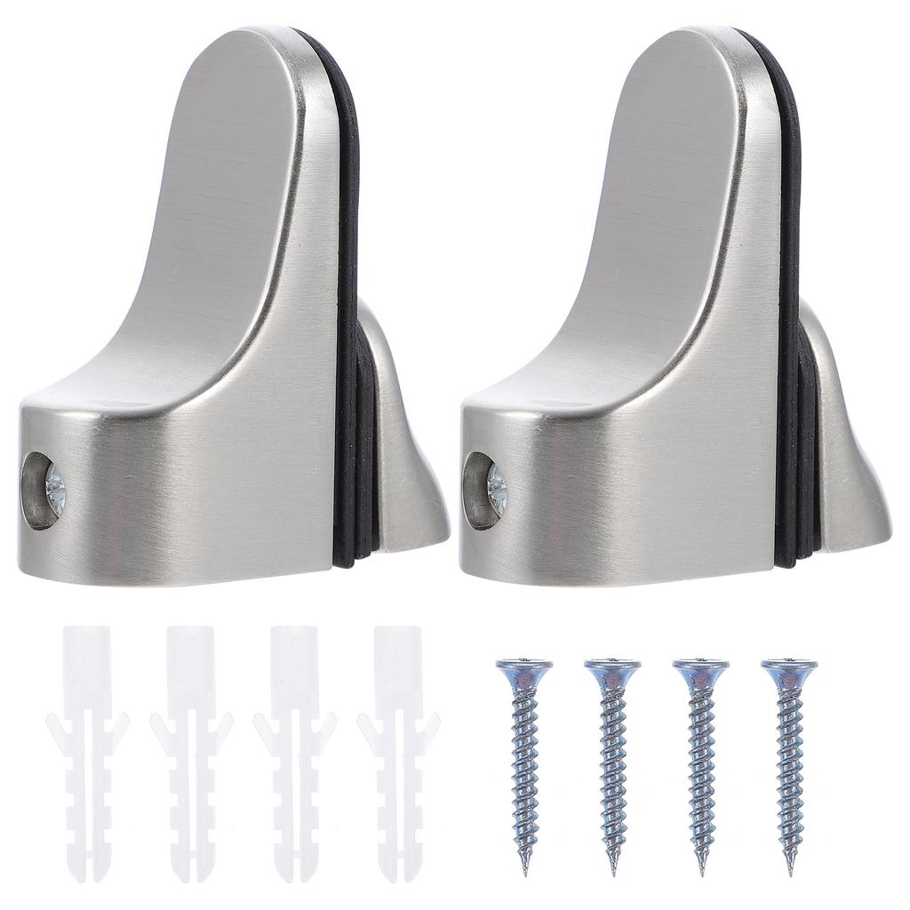 2Pcs Layer Shelf Clamp Duckbill Clips for Glass Shelf Brackets Heavy Duty Zinc Alloy Mounting Fixings Smooth No Burrs Silver