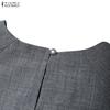 ZANZEA Blusa Feminina Casual de Renda com Gola Redonda e Meia Manga