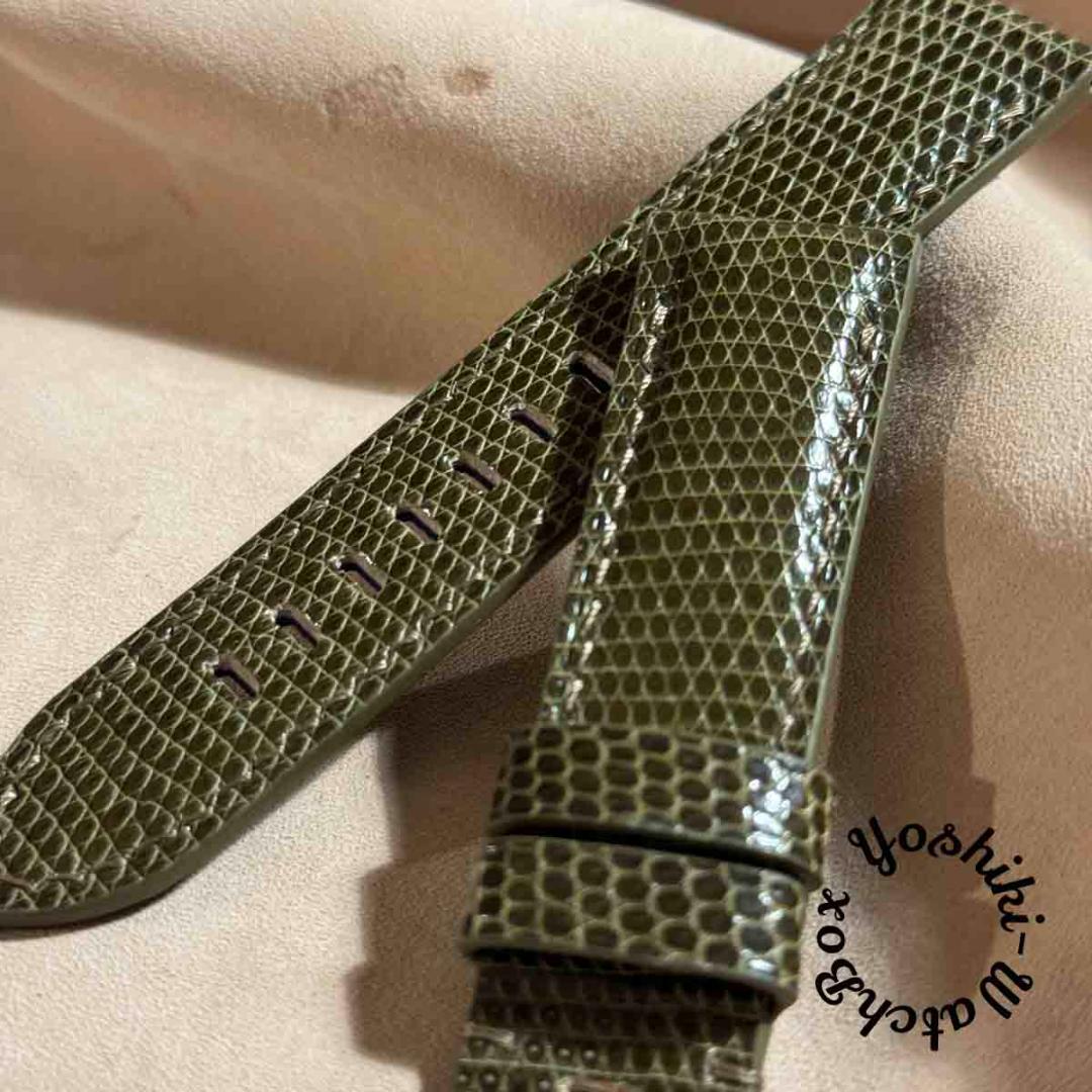 Used liz-292 Lizard Watch Strap Olive Green Lug Width 22mm