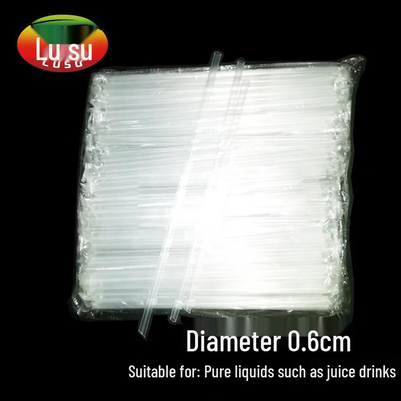 Lusu Individually Wrapped Clear Disposable Plastic Straws