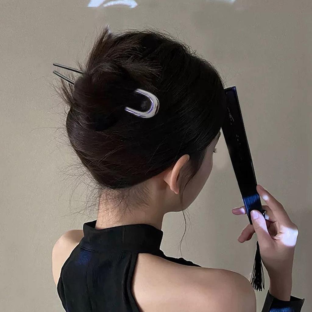 U Shaped Hair Pins For Thick Hair Metal French Twist Pins For Women Girls Elegant Large Hairstyle Accessories