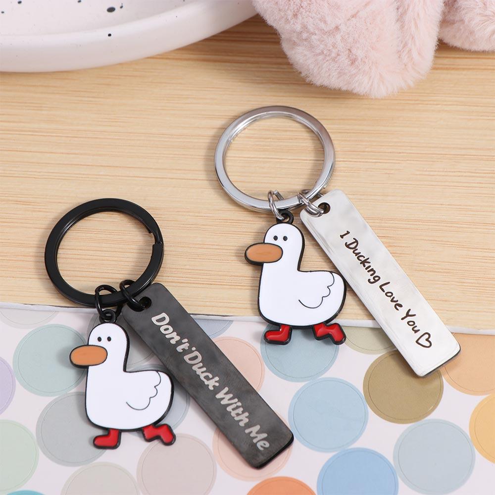 Couples Jewelry Duck Keychain Don’t Duck with Me Duck Pendant  Boyfriend Girlfriend