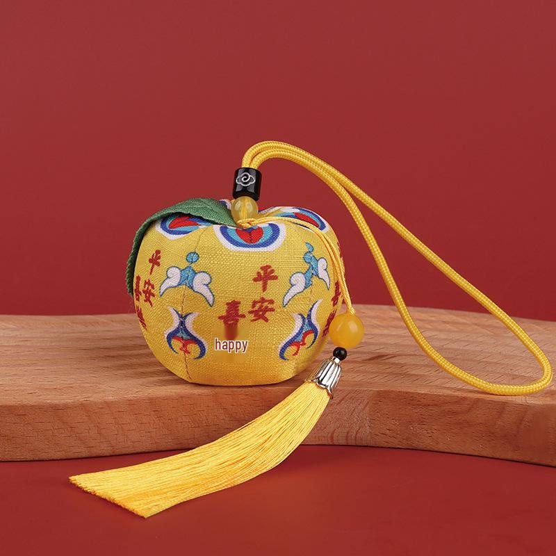 

Ancient Style Peace & Joy Coin Purse with Apple-Scented Sachet – Car & Personal Hanging Ornament for Celebrations & Blessings 5 x 5 x 4.5 cm жёлтый