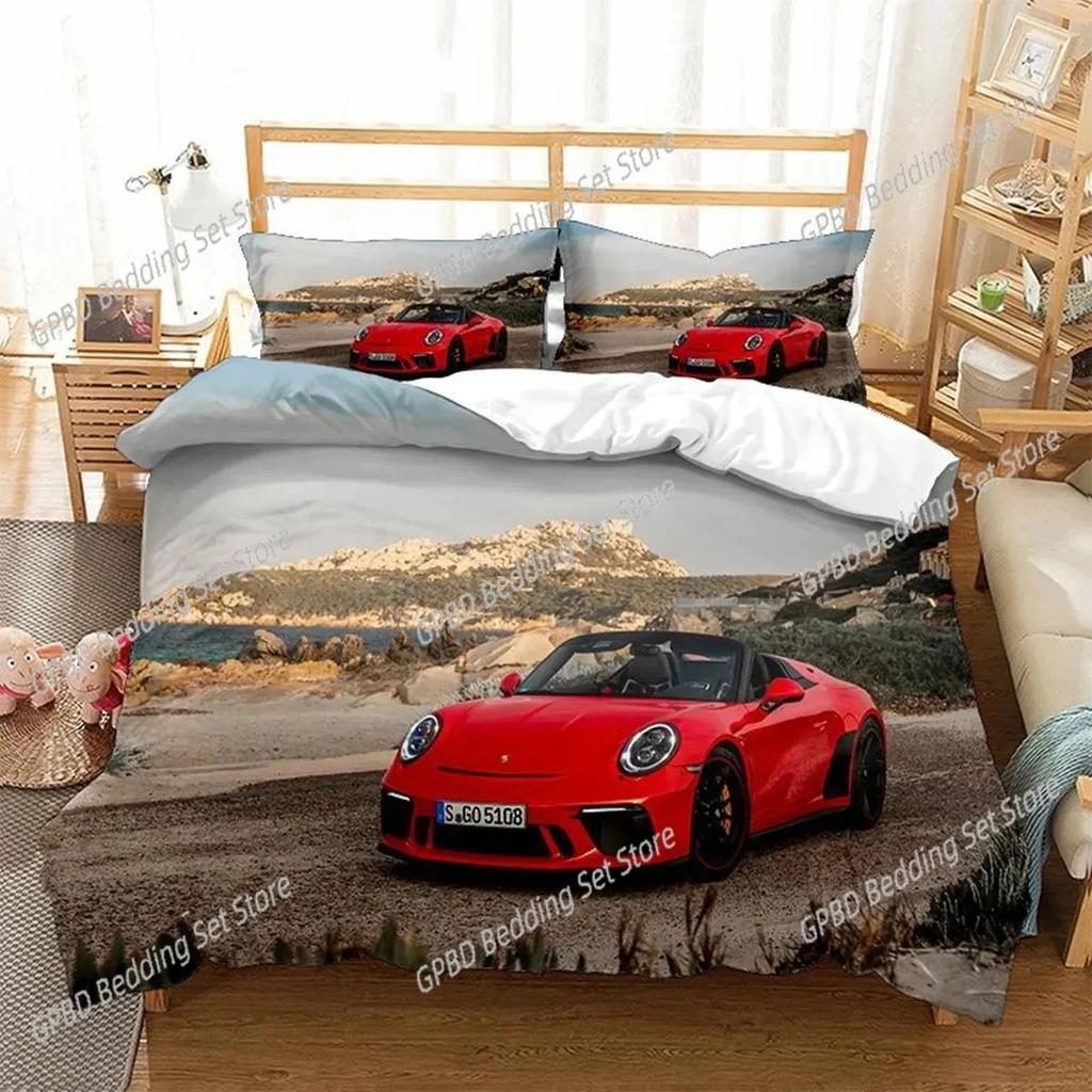 Comforter 3D Print Sports Car Bedding Set 3D Printed Suitable For Bedroom Kids Home Textile