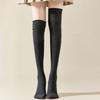 Knee-high Socks for Women In Summer, Thin Solid Color Patchwork Long Pile Socks, Anti-slip Solid Color, Trendy and Versatile Pressure Socks