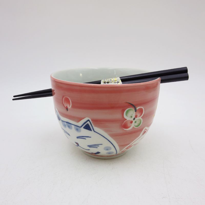 BEPAN Japanese Owl Chopstick Bowl Single Tableware Household Instant Noodles with Perforated Ceramic Simple Rice Bowl