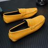 Herren Mokassins Loafer Fahrschuhe Komfort Leder Flats Lässige Slipper Übergröße Farbe Blau Erbsenschuhe Übergröße