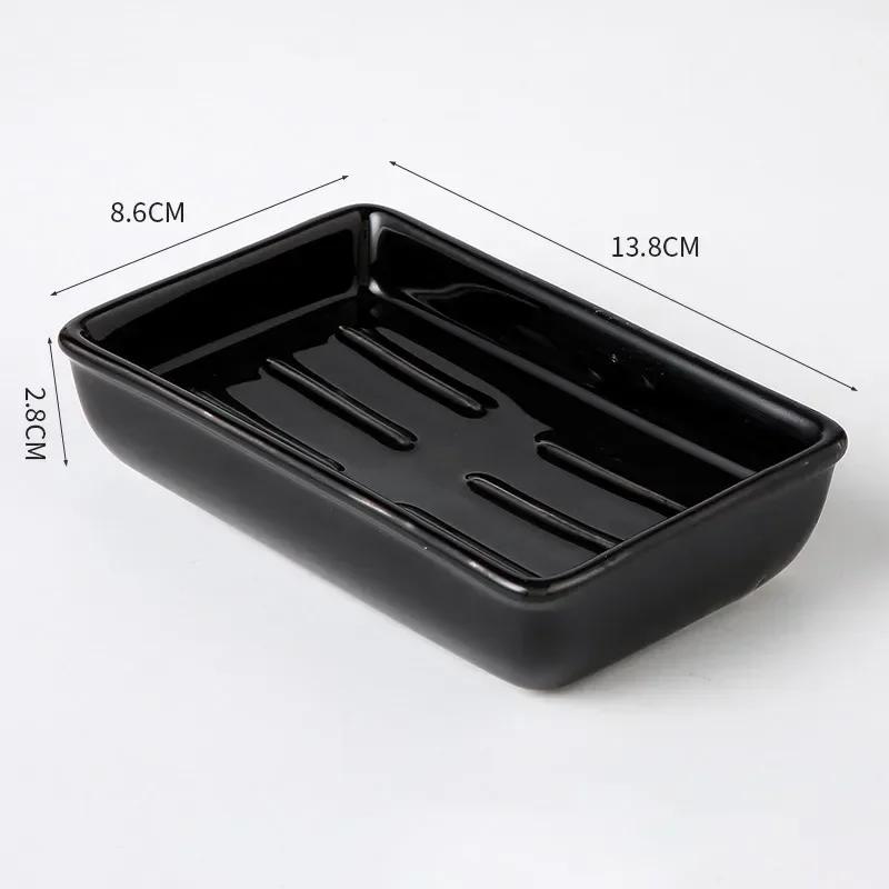 Light Luxury Soap Holder Ceramic Rectangle Household Bathroom Accessories Soap Dish Holders Restroom Organizer Kitchen Storage