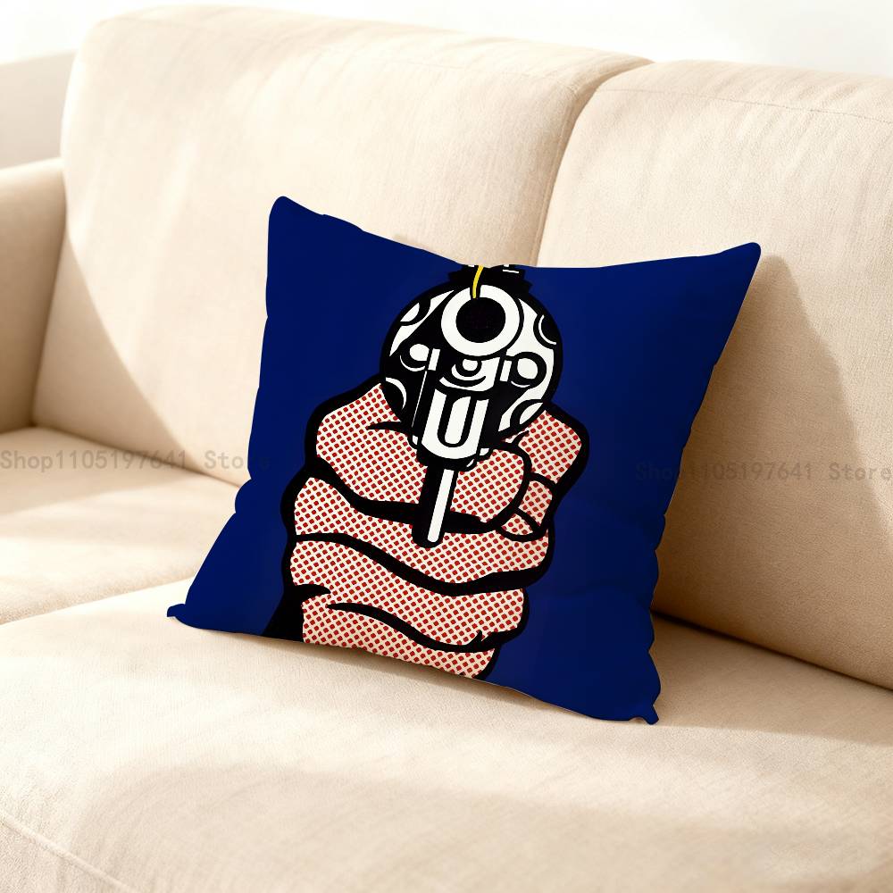 Roy Lichtenstein Pop Art Pillow Case For Sofa Decor Car Office Room Printing Cushion Cover Decorations and Protector