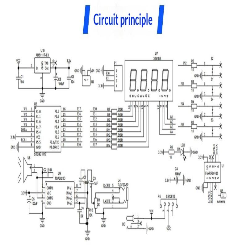 Diy Fm Radio Electronic Kit 87-108Mhz Adjustable Frequency Digital Display Soldering Project Practice Solder Rda5807S