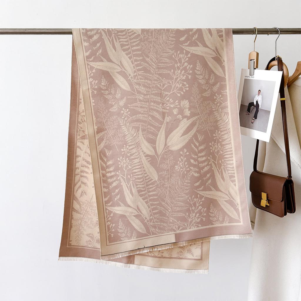 Autumn And Winter Retro Style Warm Scarf Shawl Classic Landscape Letter Printing Decorative Scarf Imitation Cashmere Large Shawl