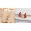 2Pcs Shiny Zirconia Water Drop Necklace Comma Earrings Jewelry Set Jewelry choker Luxury for Woman Girl Daily Party Jewelry Gift