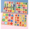 Building Blocks Puzzle for Number & Letter Recognition, Educational Toys, Hand-Grip Board for Children 2 Years and Up.