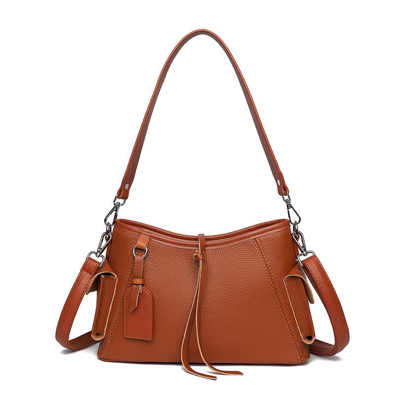Genuine Leather High-end Underarm Bag Large-capacity Cowhide Single-shoulder Crossbody Bag