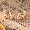 Two-Tone Braided Hollow Earrings: 925 Silver Needle, Light Luxury, Retro Style for Women