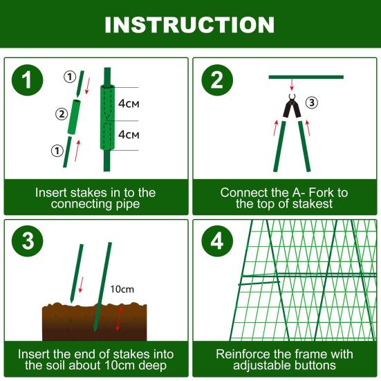 Cucumber Trellis for Garden 48 Inch A-Frame Plant Trellis Set with Net And Ties Climbing Vegetable Support Trellis for Cucumbers Tomatoes Grapes