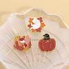 Thanksgiving Tiere Emaille Anstecknadeln Herbst Katze Fuchs Krähe Anstecknadeln Reversabzeichen Cartoon Blätter Schmuck Geschenk für Kinder Freunde