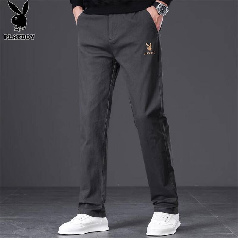 PLAYBOY Men's Loose Straight-Leg Casual Pants