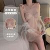 Women's Silky Satin Lace Deep V Padded Sleep Dress with Robe Lounge Set