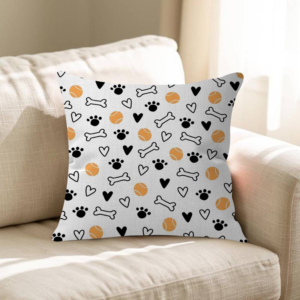 Cartoon Line Cat Dog Cushion Cover Pillowcase Upholstery Sofa Throw Pillow Home Decor Pillowcas