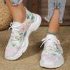 Fashion Leisure Flower Sports Single Shoes Women Spring Autumn Platform New Fashion Comfortable Breathable Lace Up Sneakers for Women